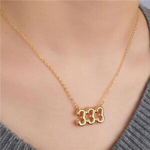 Angel Number 333 Necklace – Spiritual Bubble Pendant, Celestial Charm Jewelry